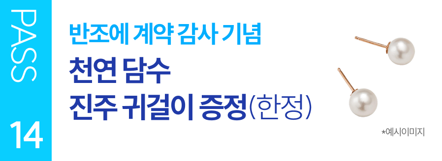 PASS 14 반조에 계약 감사 기념 천연 담수 진주 귀걸이 증정(한정)